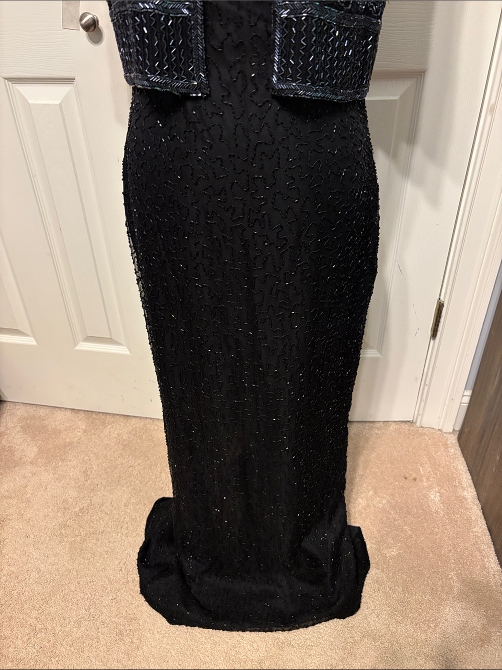 Laurence Kazar Vintage Silk Hand Beaded Evening Gown - Picture 3 of 9